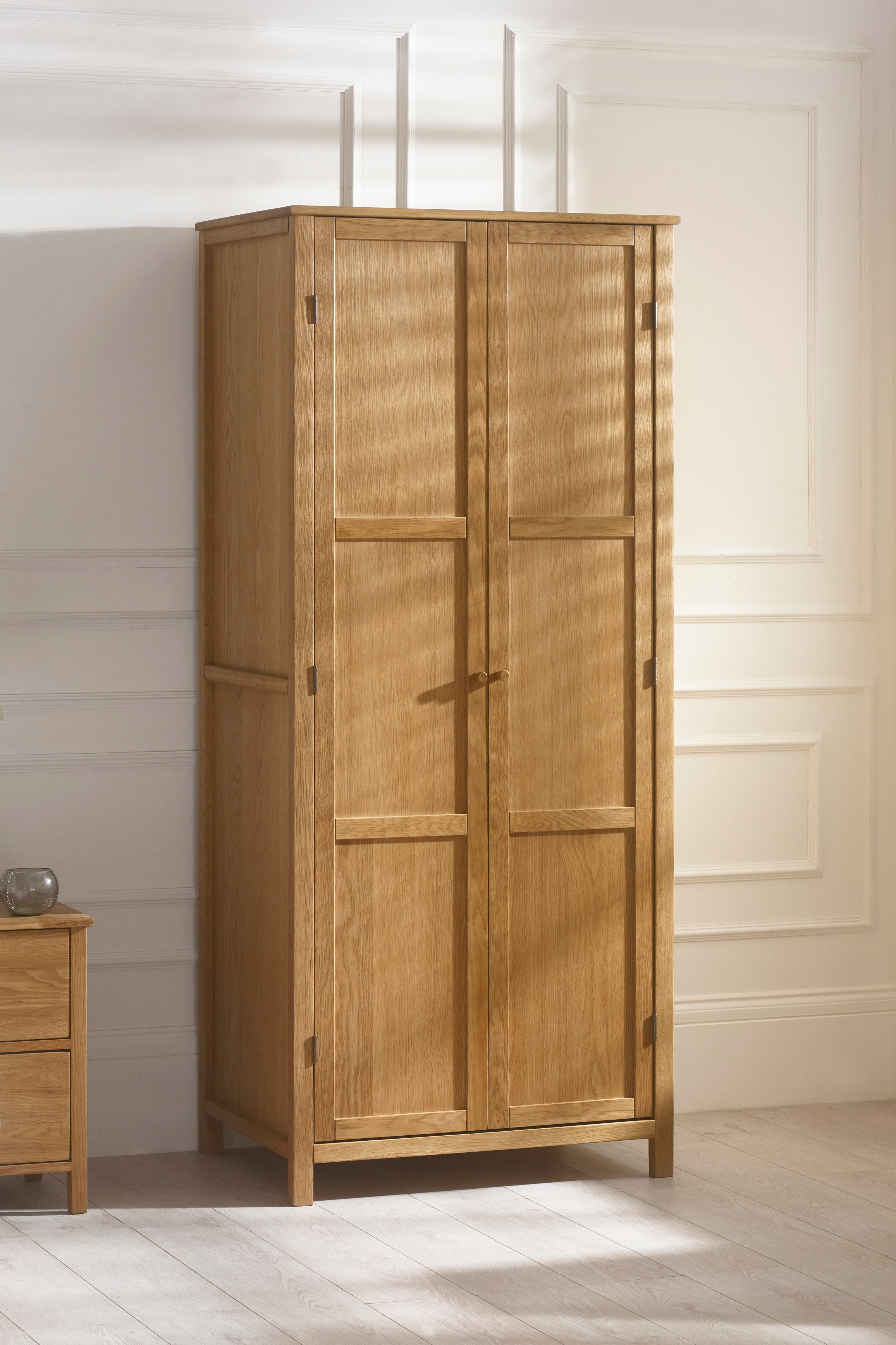 Osborne Solid Oak Wood Double Wardrobe